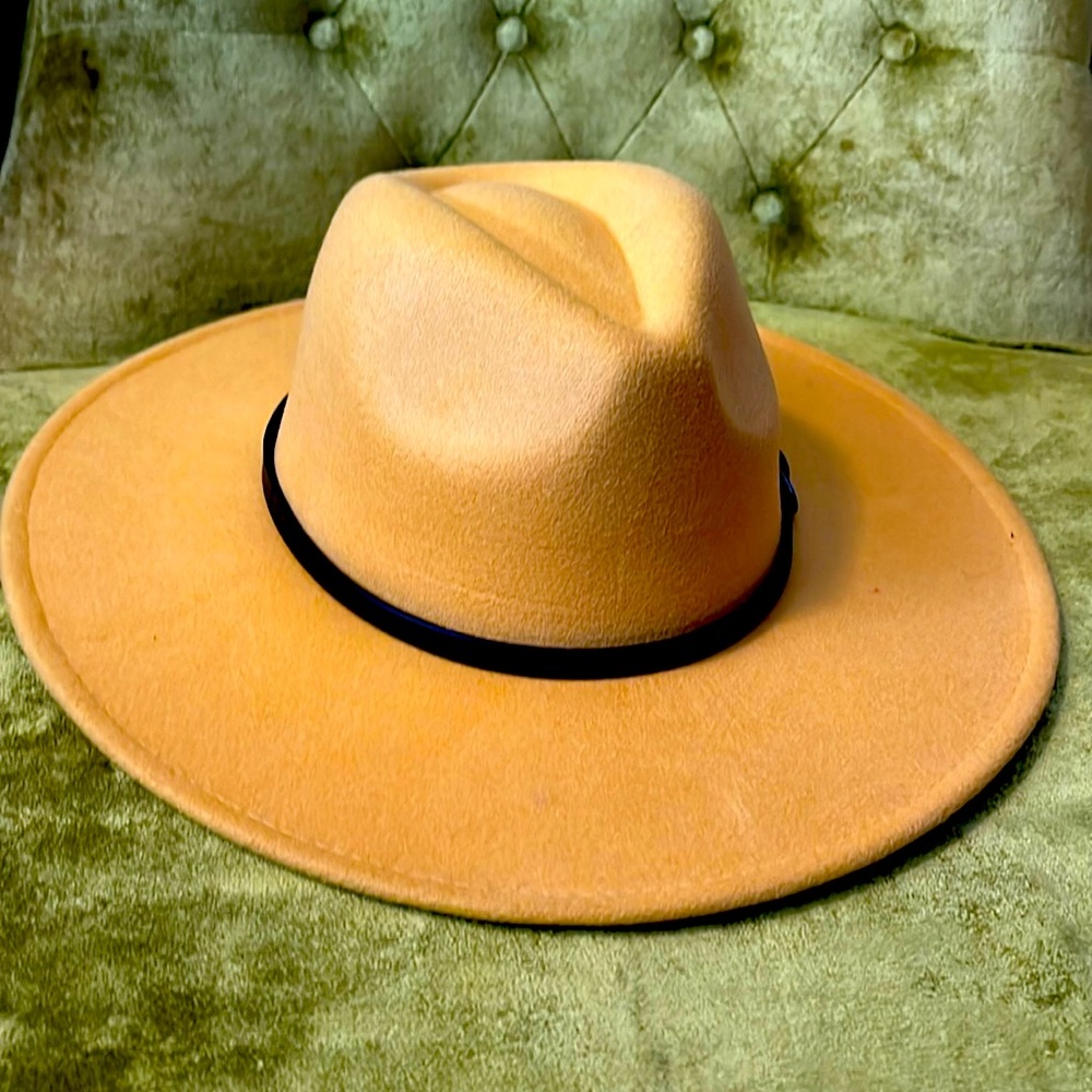 Mustard colored brim hat